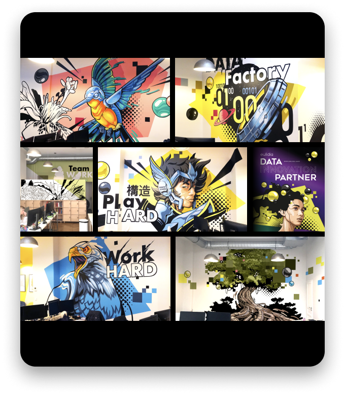 Fresques murales pour l'office branding d'entreprises