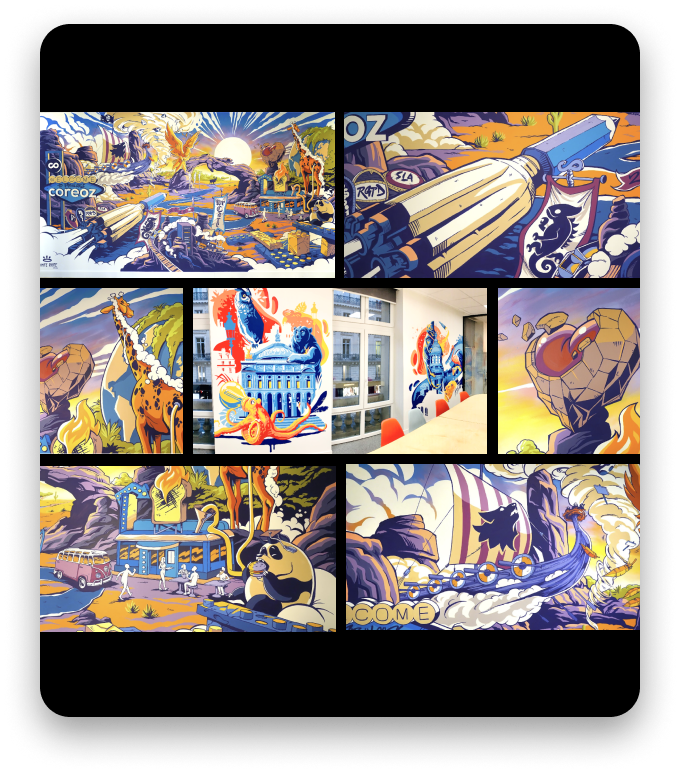 Team building autour d'une fresque murale collaborative